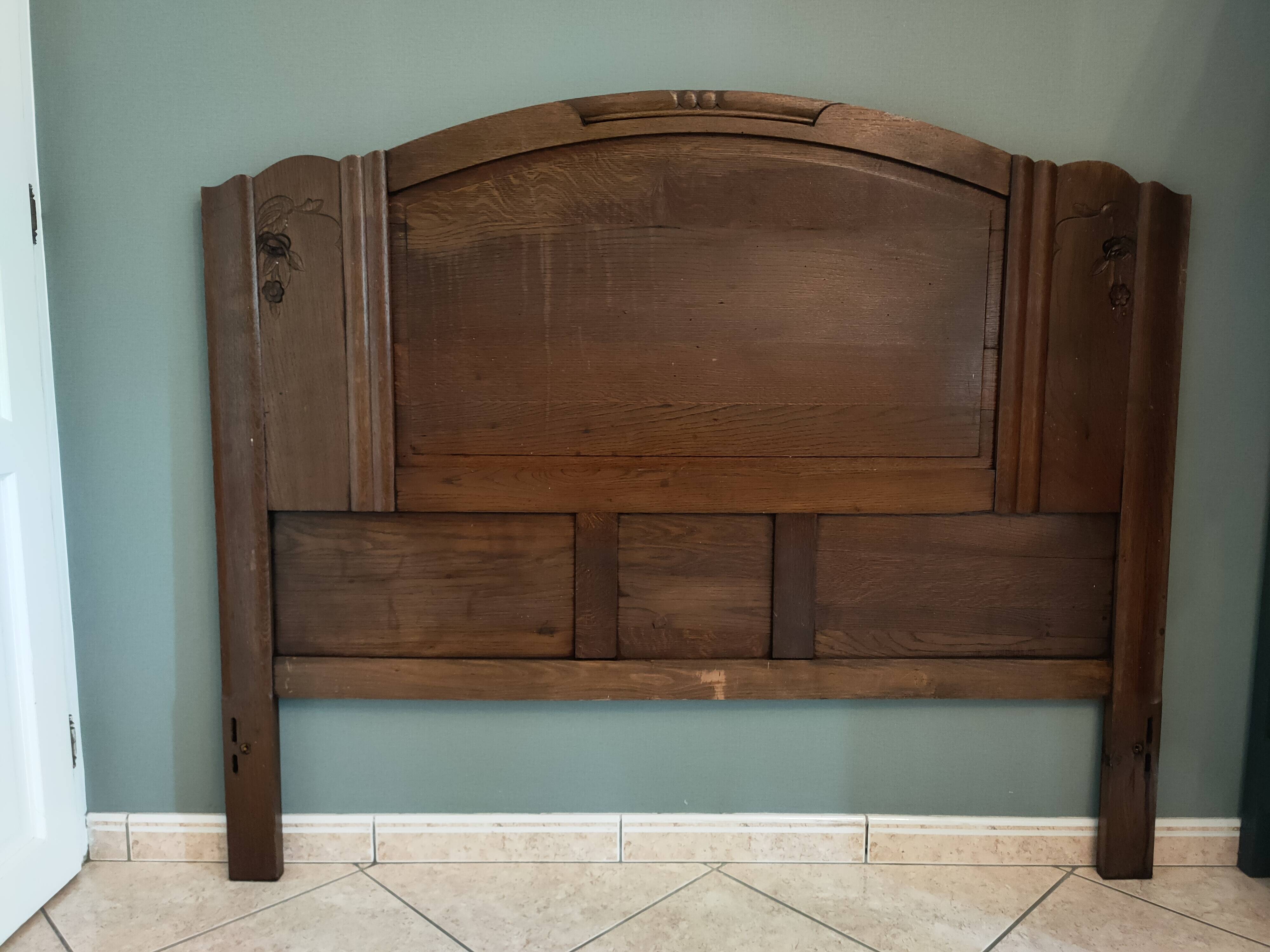 1950s oak headboard