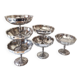 6 high and wide sorbet cups in stainless steel chrome.