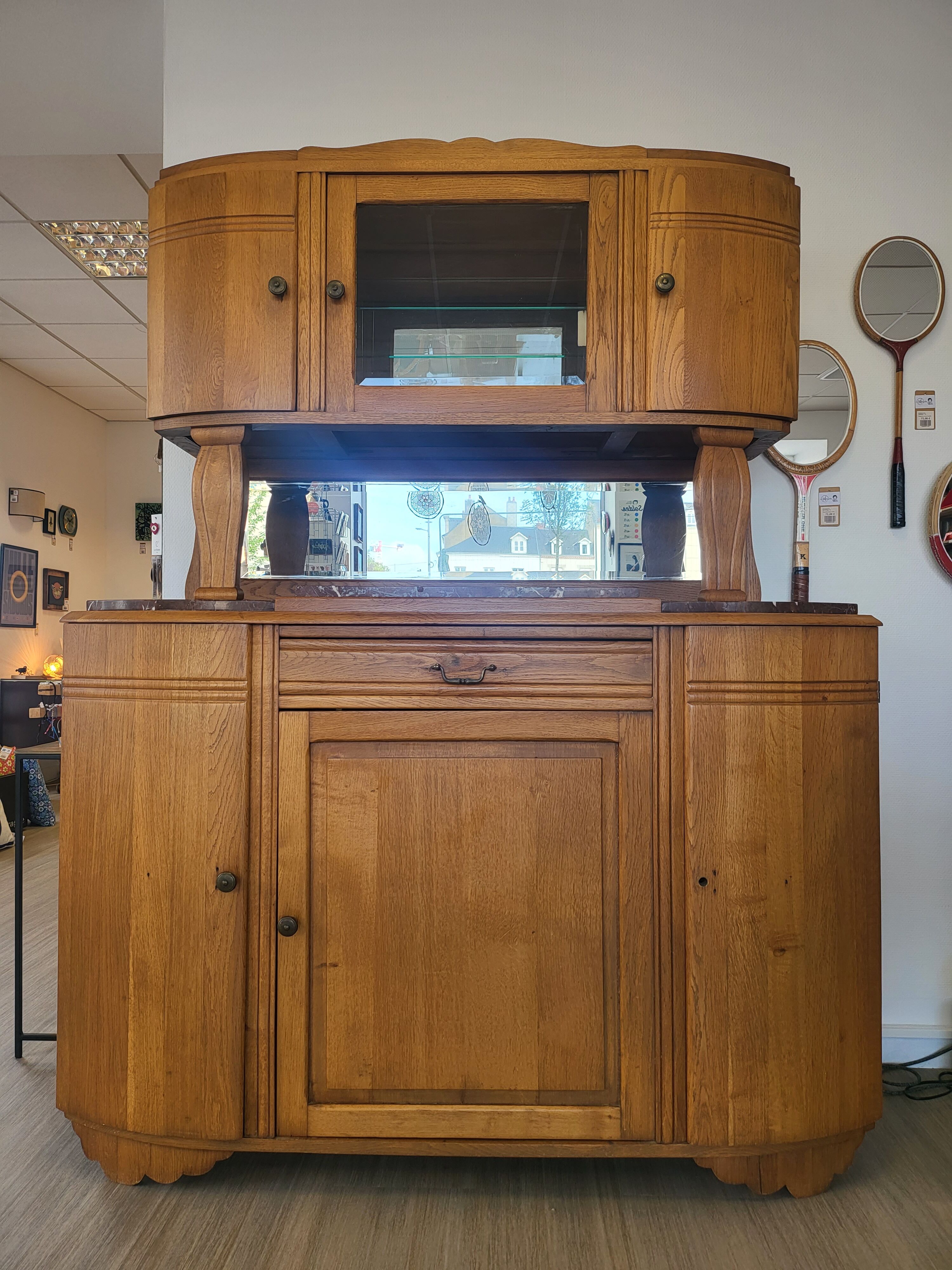 Solid wood and vintage marble