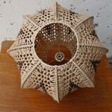 Tri-color rafia pendant vintage pattern year 70