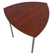 Vintage set of 3 wooden and metal side tables from the 1980s