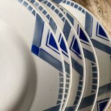 Set of 6 Art Deco Deep Plates - Moulin des Loups Orchies - Model PAX