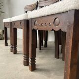 Set of 6 brutalist chairs from the 1940s