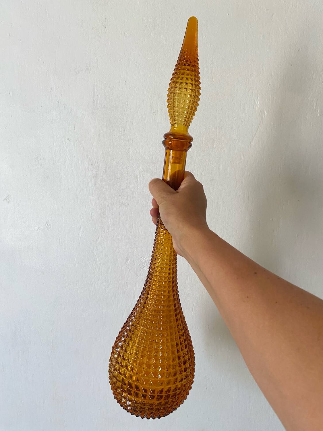 Carafe italienne Empoli pointes diamant 1970