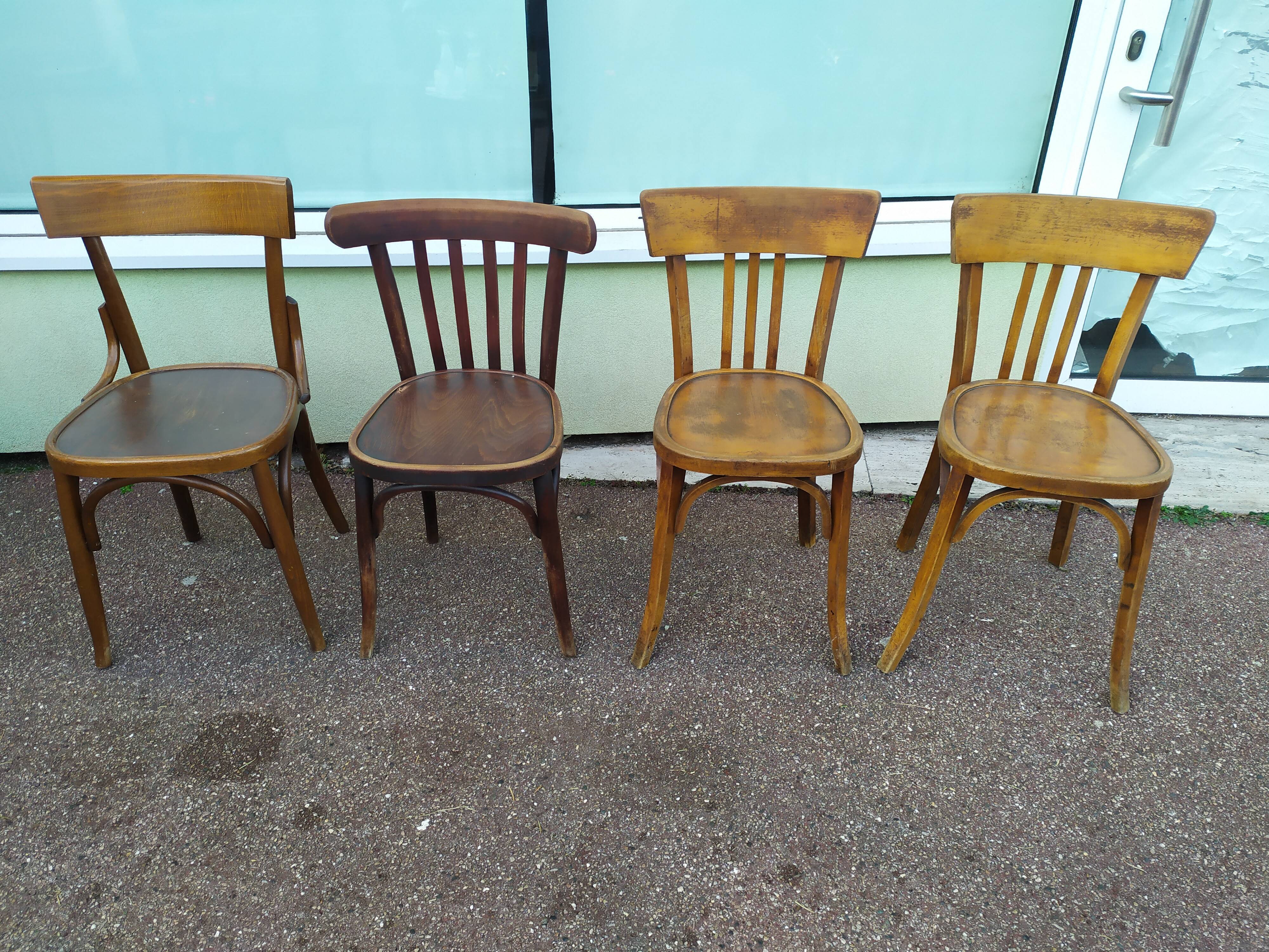 Ensemble de 4 chaises de bistrot - vintage - bar