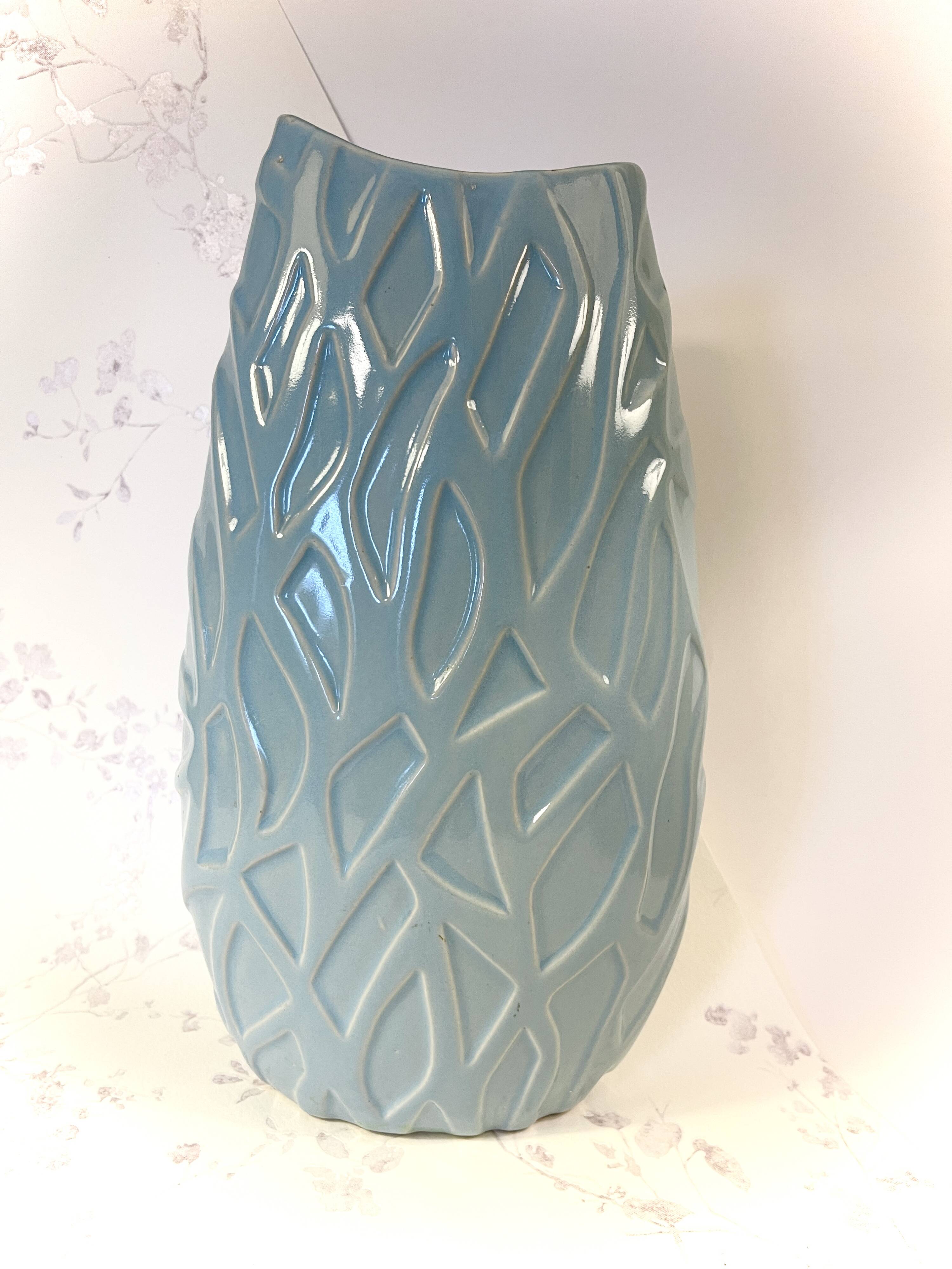 Blue ceramic vase