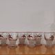 Glasses and carafe decorated with red Christmas reindeer and white granita 60's