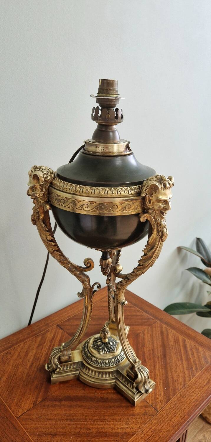 Lampe cassolette bronze doré style Empire XIXème