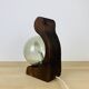 Brutalist lamp Temde Leuchten 1970s pine and glass globe