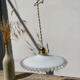Vintage lace white opaline pendant lamp