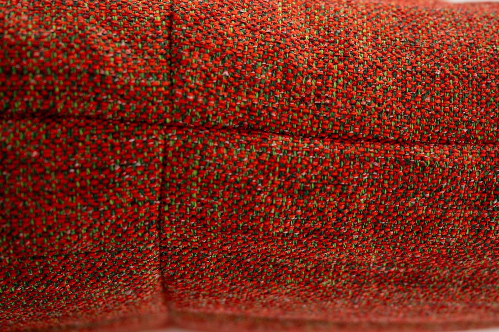 Togo set of armchair and pouf in crimson tweed