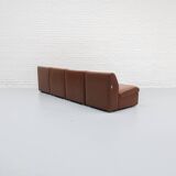 Cognac Leather Modular Sofa by Artifort