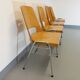 4 vintage stackable chairs model barrel Manhattan brand Baumann brand 70s