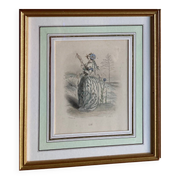 Lot 2 framed engravings "animated flowers" JJ Grandville: Linen and Tulip
