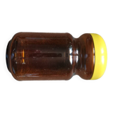 Vintage amber glass jar with yellow lid nescafe SNBP