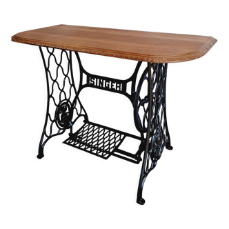 Cast iron and wood console