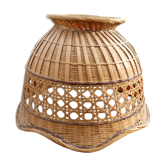 Wicker pendant lamp and vintage braided rattan straws
