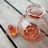 Pink glass decanter