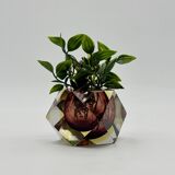 Vase géométrique en verre Sommerso de Murano, Italie, années 1970