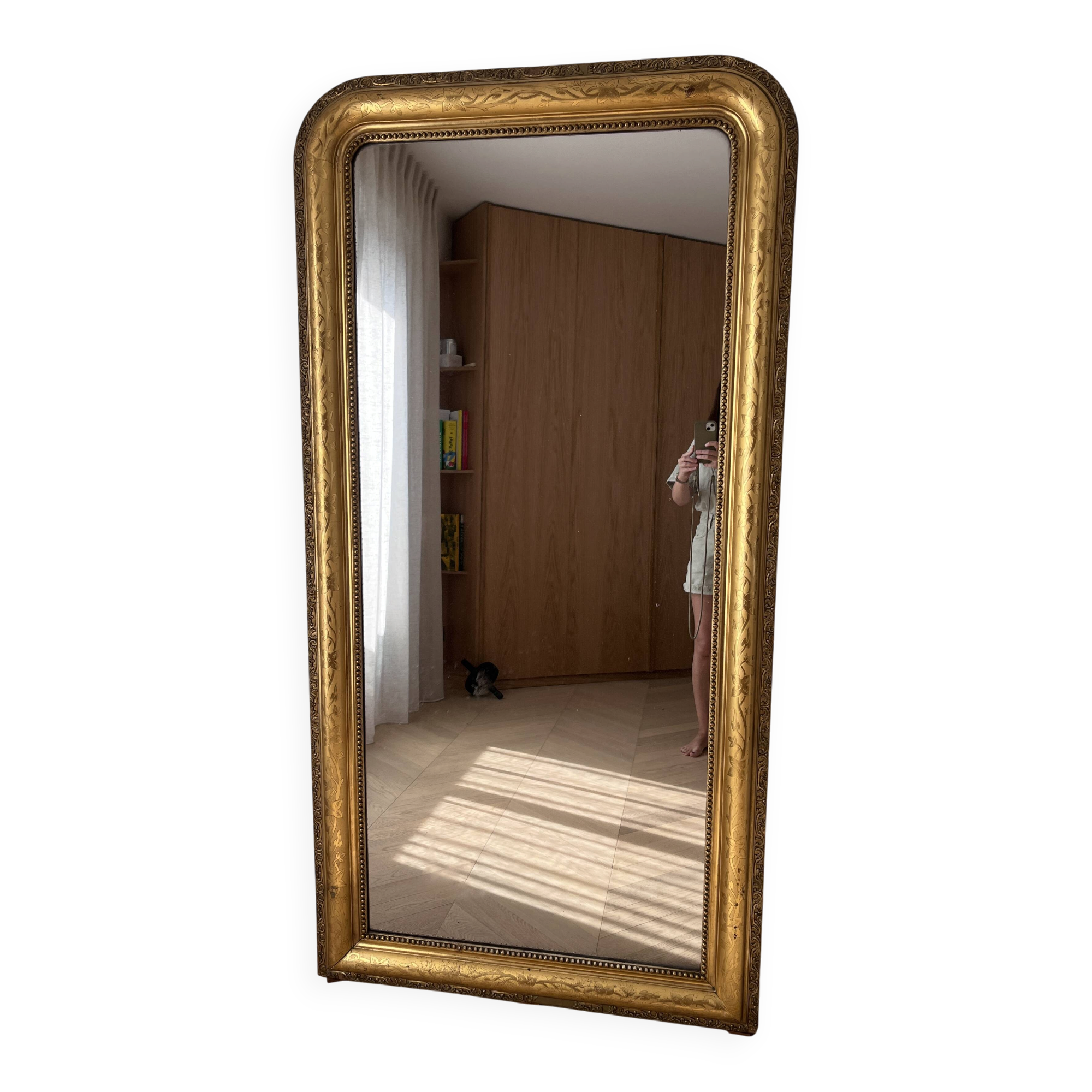 Large gold mirror in Louis-Philippe style – 87 x 172 cm