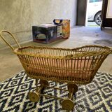 Rattan doll pram