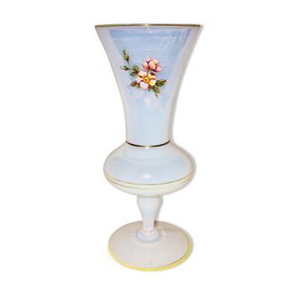 Vintage blue opaline vase