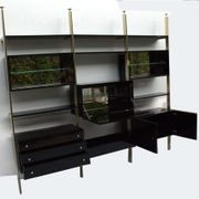 Library shelves in lacquer and brass by Roche Bobois 1970 s