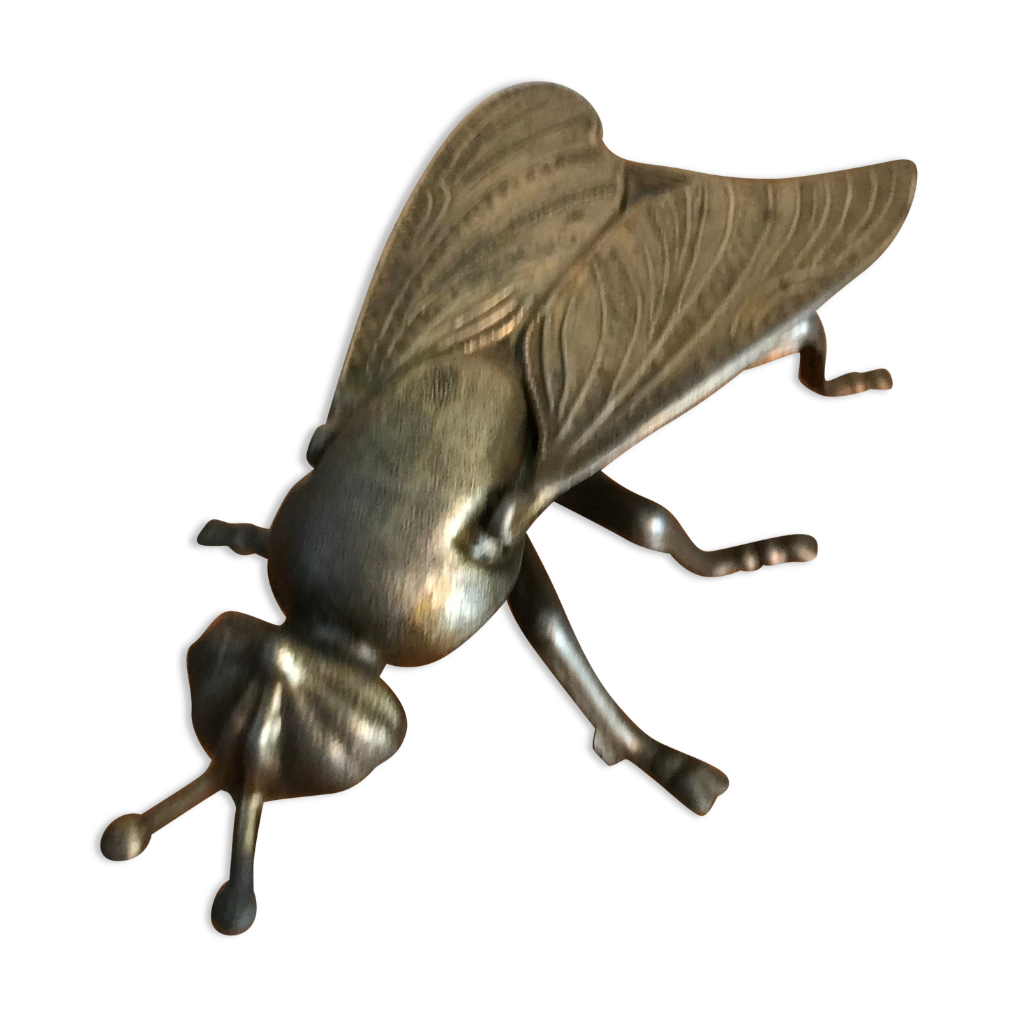 Vintage insect ashtray in gold metal