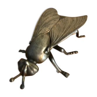 Vintage insect ashtray in gold metal
