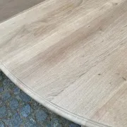 Louis XV oval extendable dining table stripped in solid oak 260cm 1970