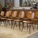 Set of 10 oak chairs from the 1960s.