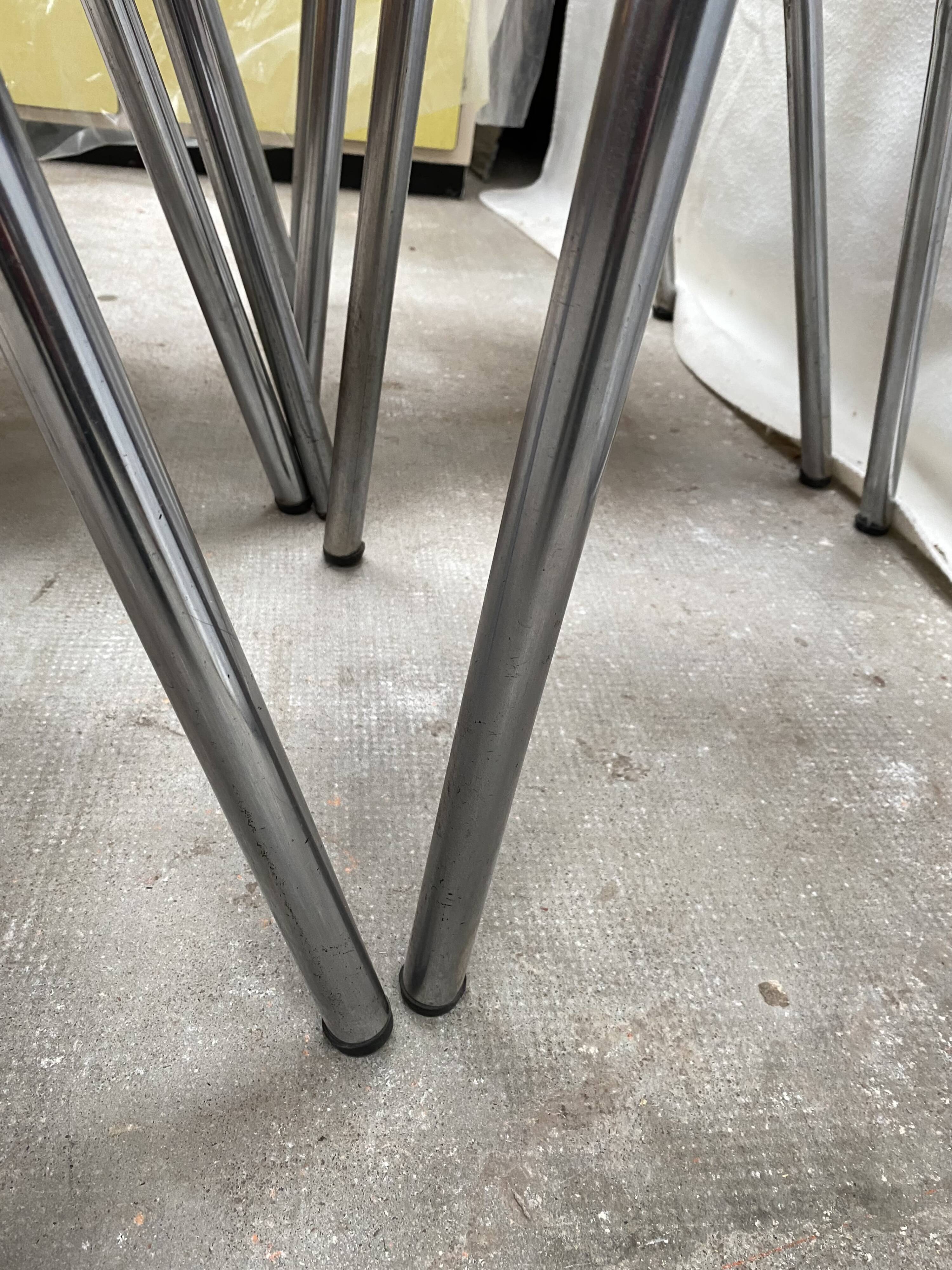 Suite of 4 red formica chairs