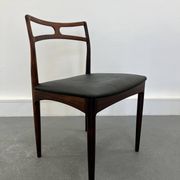 Chaises d'appoint danoises modèle 94 en palissandre et cuir par J.Andersen pour Christian Linneberg, années 1960,