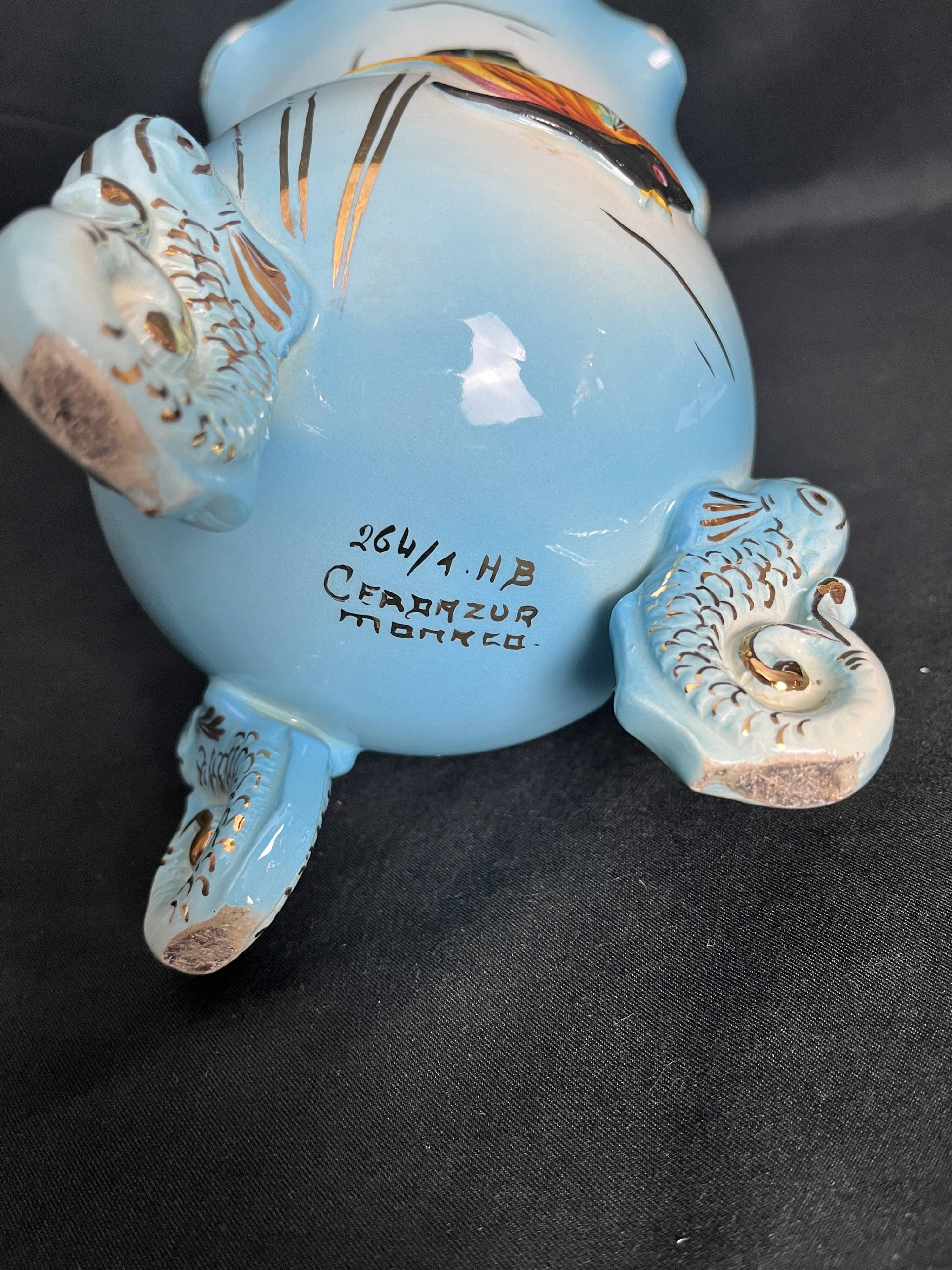 Tripod vase in Cerdazur enamelled slip, 20th century