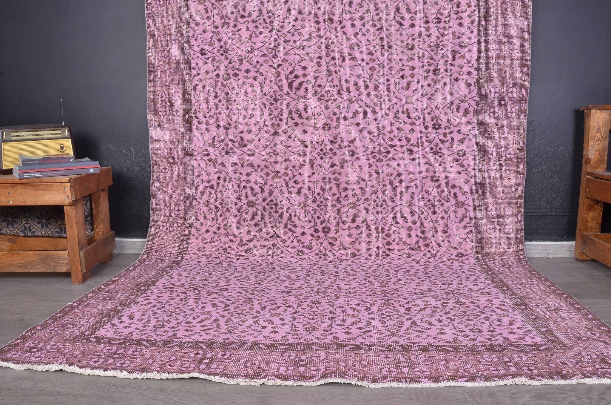 Pink Anatolian Vintage Oushak Rug sku2347