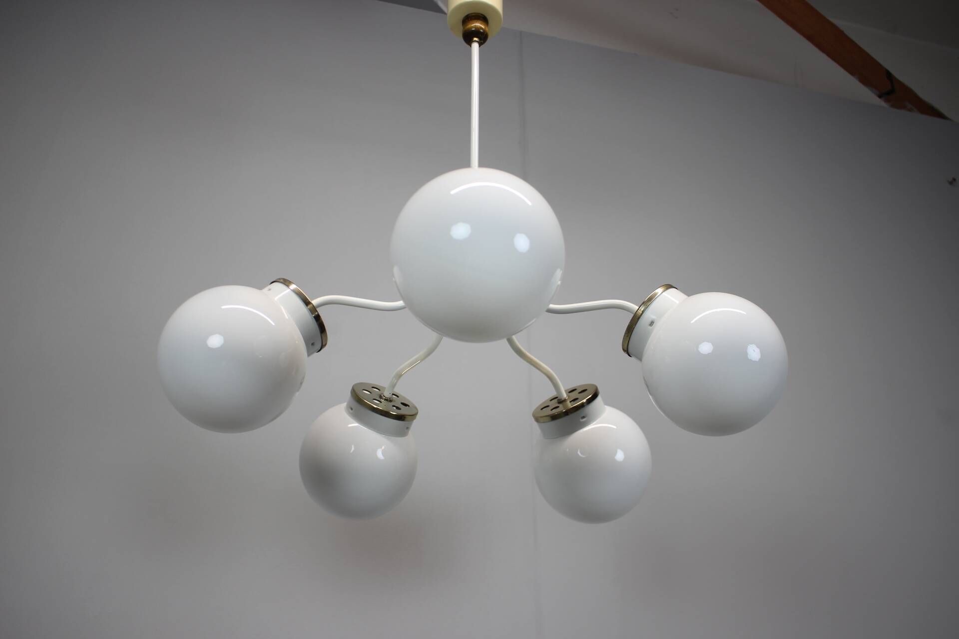 1970s glass chandelier, Czechoslovakia