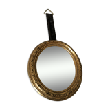 Oval wall mirror frame Golden plaster 22cm