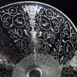 Antique Baccarat Etched Baroque & Mascaron Large Vase