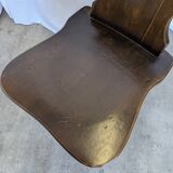 Vintage Tyrolean Heart Cutout Wooden Dining Chair / Bobbin-turned Legs