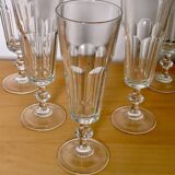 Set of antique faceted champagne flutes