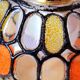 Colored glass portable lamp