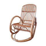 Chaise à bascule en rotin