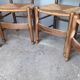4 modernist chairs design wood and straw era 1960/70