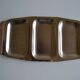 Plat de service vintage inox poignées teck made in Japan