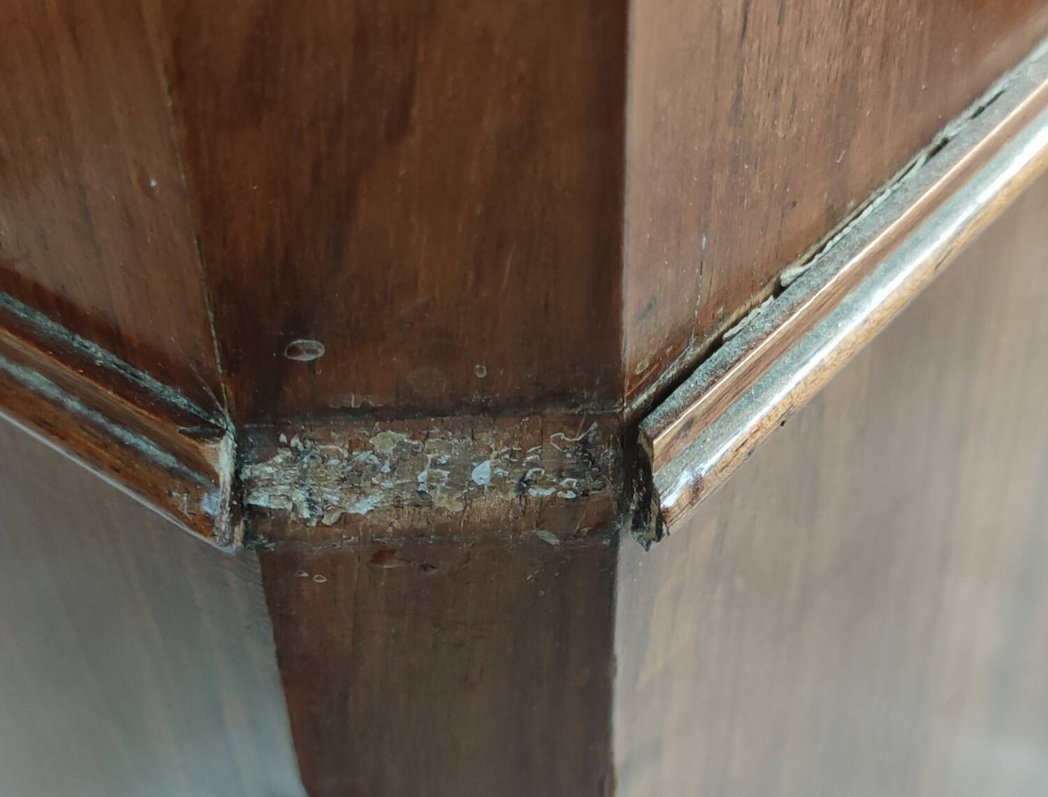 Old Chiffonier Bedside Table White Marble Top