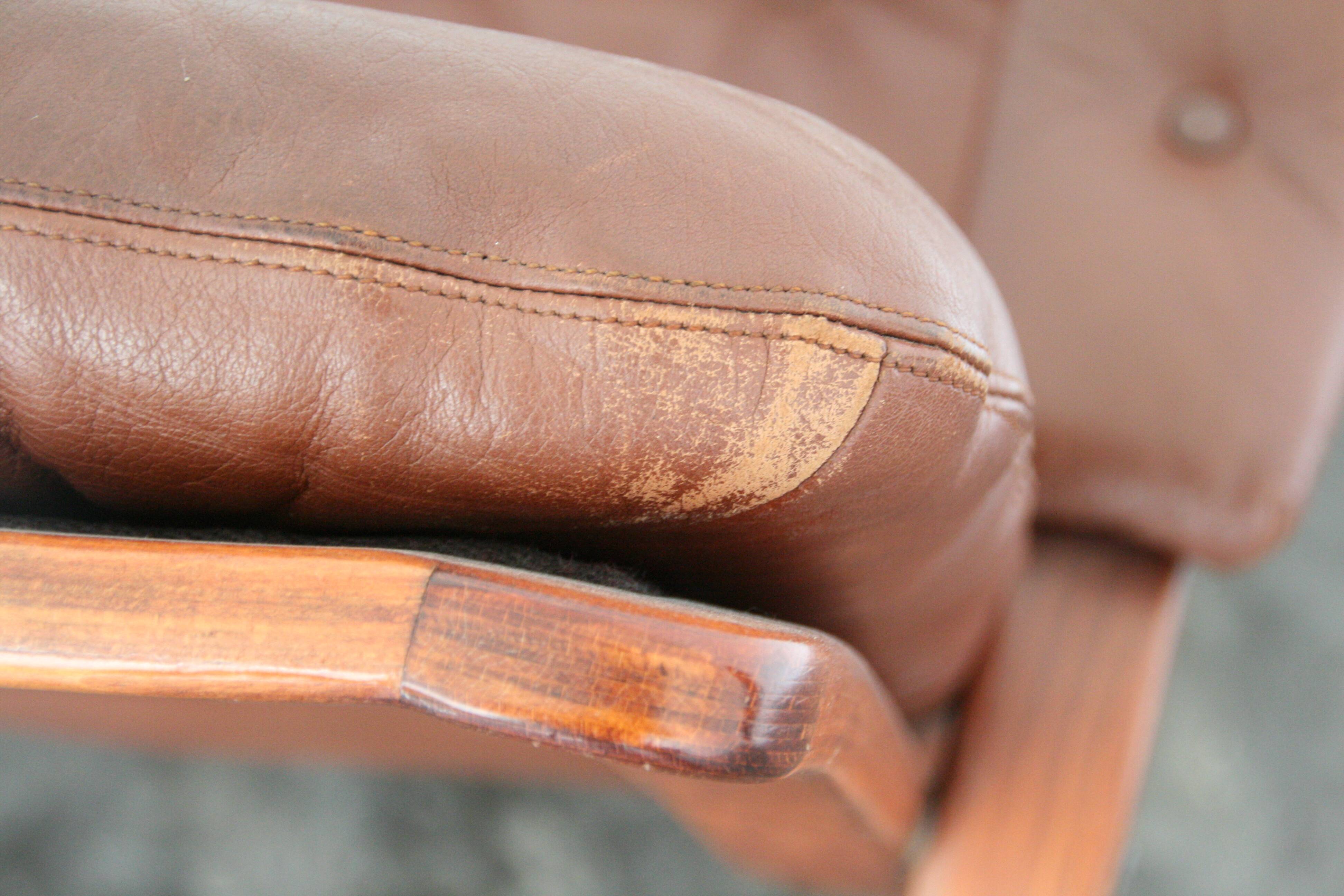 Vintage leather lounge chair by Gotte mobil Sweden