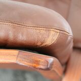 Vintage leather lounge chair by Gotte mobil Sweden