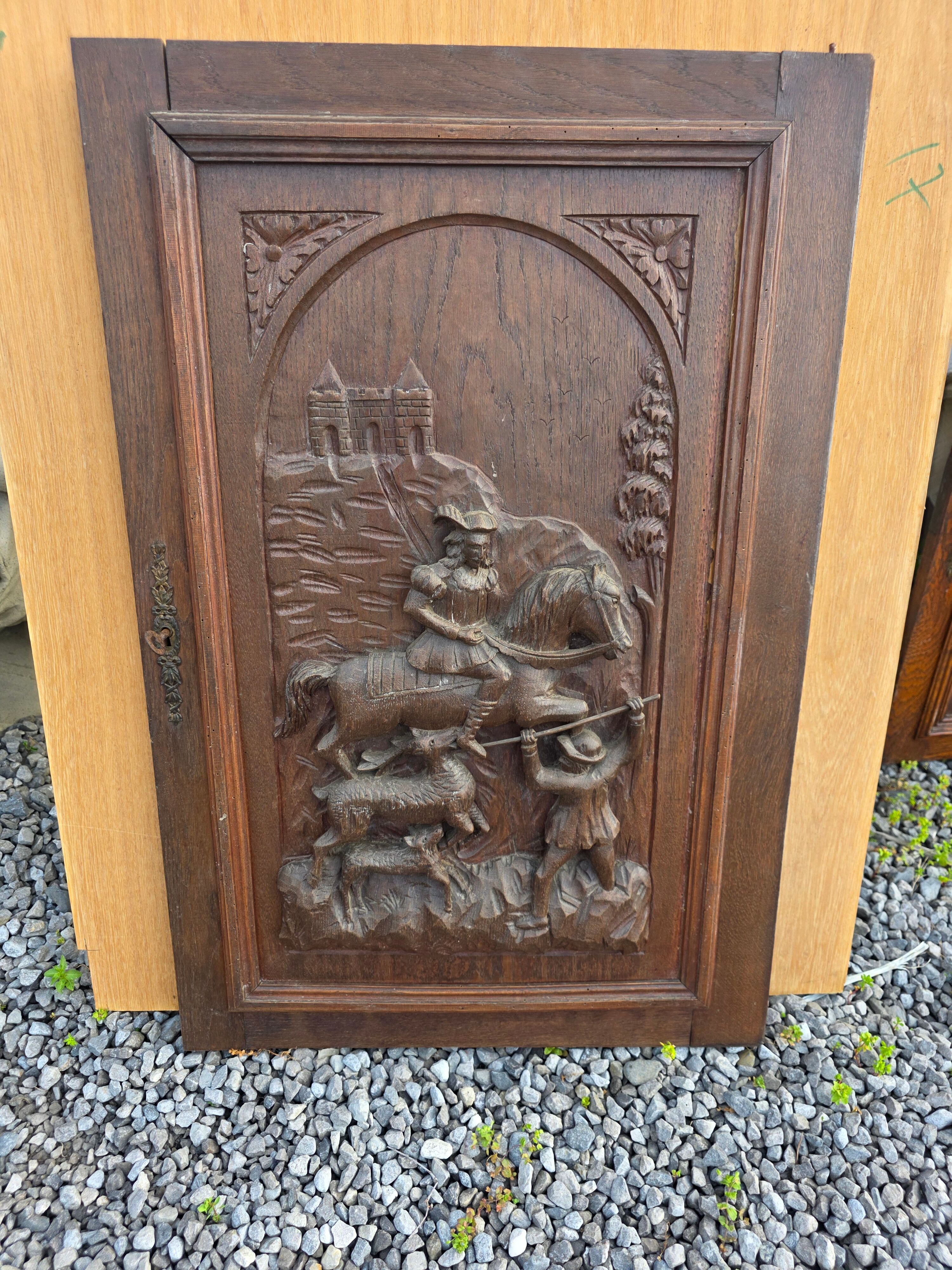 Carved oak solid wood door