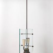 Pietro Chiesa for Fontana Arte Curved Glass and Brass Pendant Light 1940s