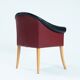 Sinan Armchairs in Leather and Beech Wood, Red and Black, Designed by Poltrona Frau, Set of 4